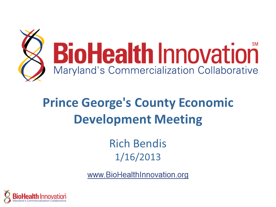 Prince Georges County Economic Development Meeting