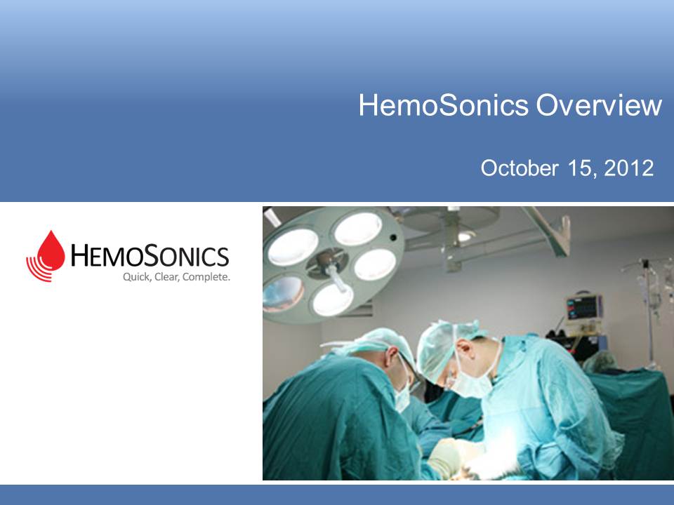 HemoSonics NHLBI Innovation Conference 2012 Final