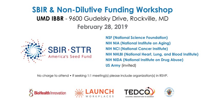 2-28 SBIR & Non-Dilutive Funding Workshop Agenda Set!