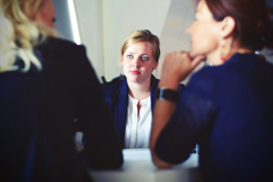 3 Women in Suit Sitting Free Stock Photo