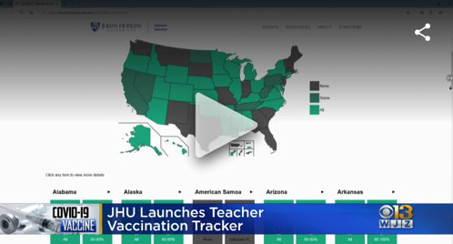 Johns Hopkins Launches COVID-19 Vaccination Tracker For Teachers – CBS Baltimore