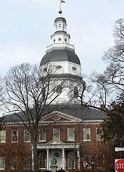 State House (from Francis St.), Annapolis, Maryland, February 2014. Photo by Diane F. Evartt.